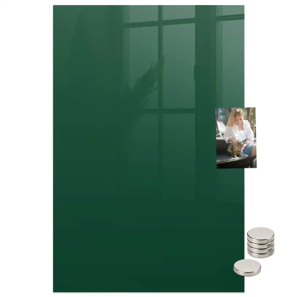 Tablă magnetică de perete verde sticlă