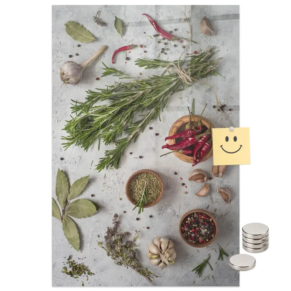 Tablă magnetică de perete cu model ierburi verzi