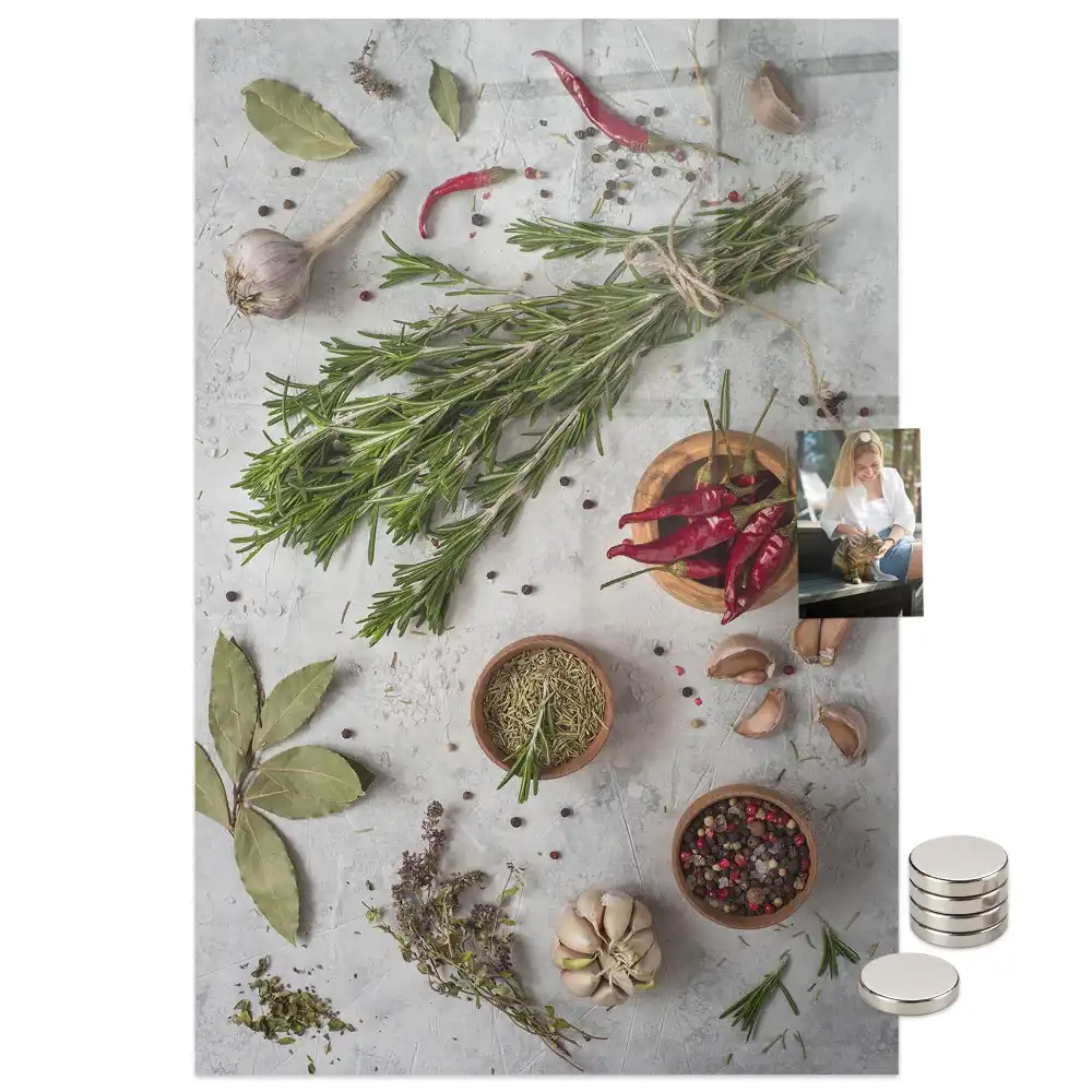 Tablă magnetică de perete cu model ierburi verzi