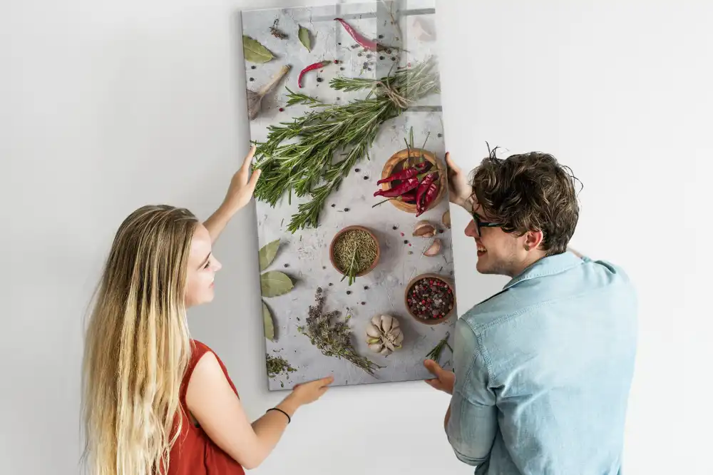 Tablă magnetică de perete cu model ierburi verzi
