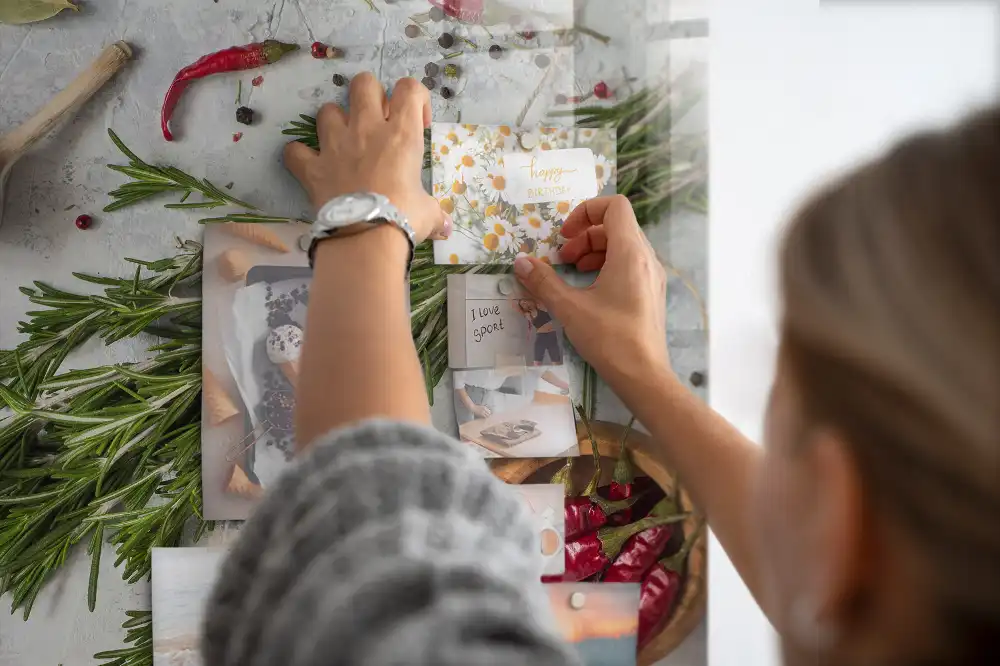 Tablă magnetică de perete cu model ierburi verzi