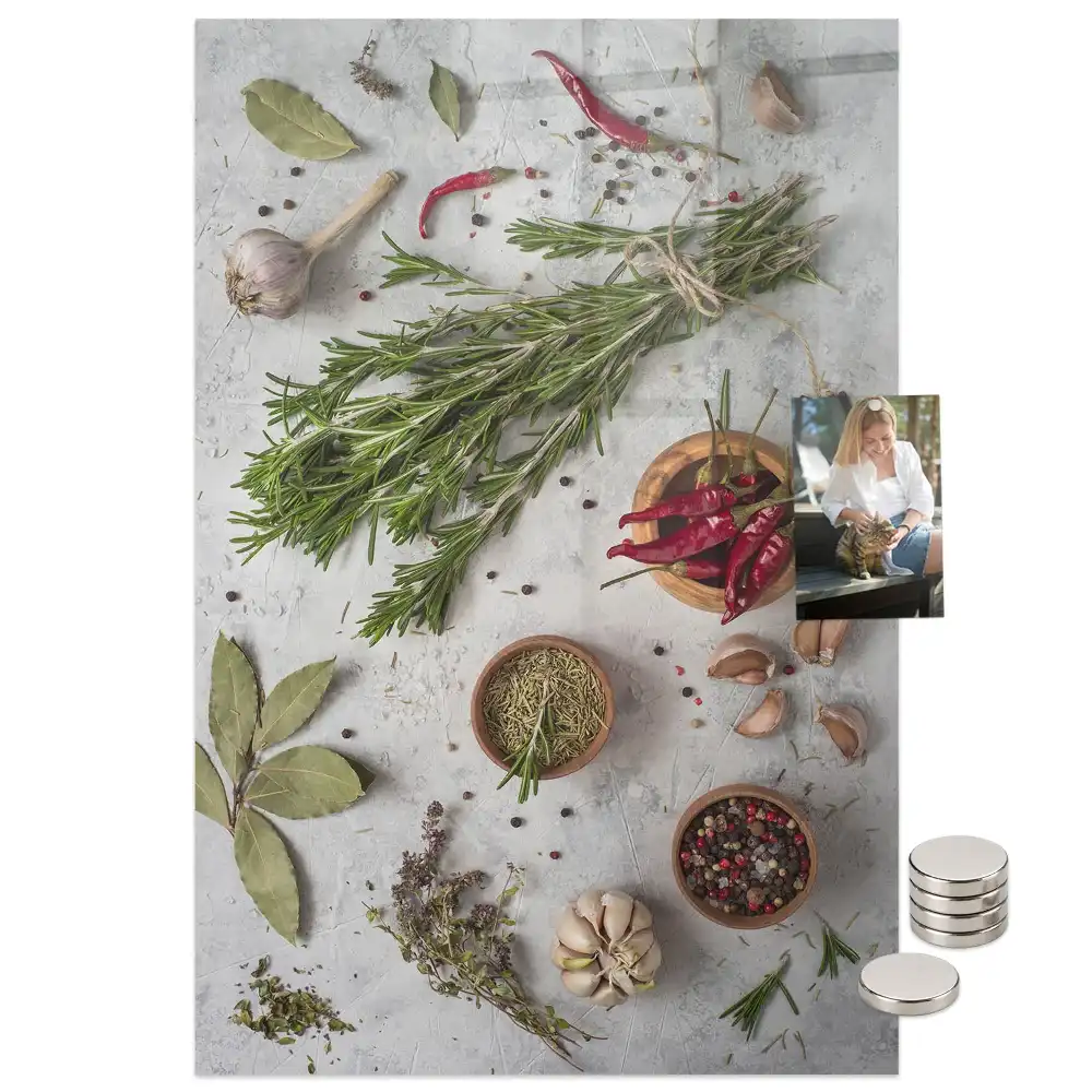 Tablă magnetică de perete cu model ierburi verzi