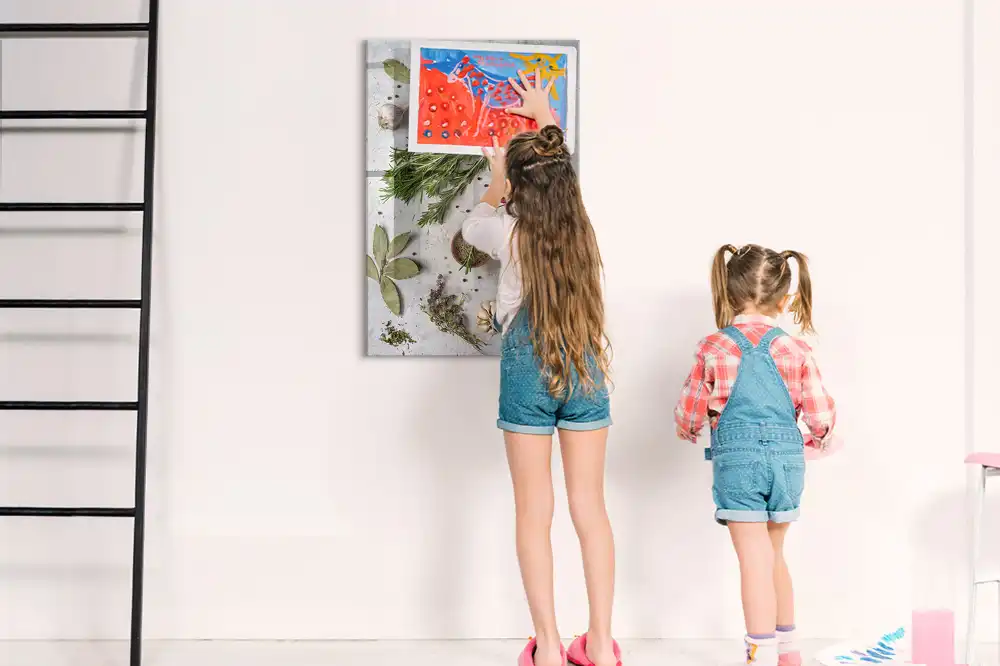 Tablă magnetică de perete cu model ierburi verzi