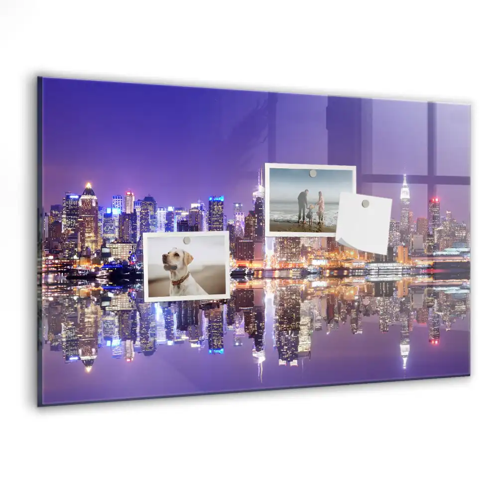 Tablă magnetică cu model New York noaptea