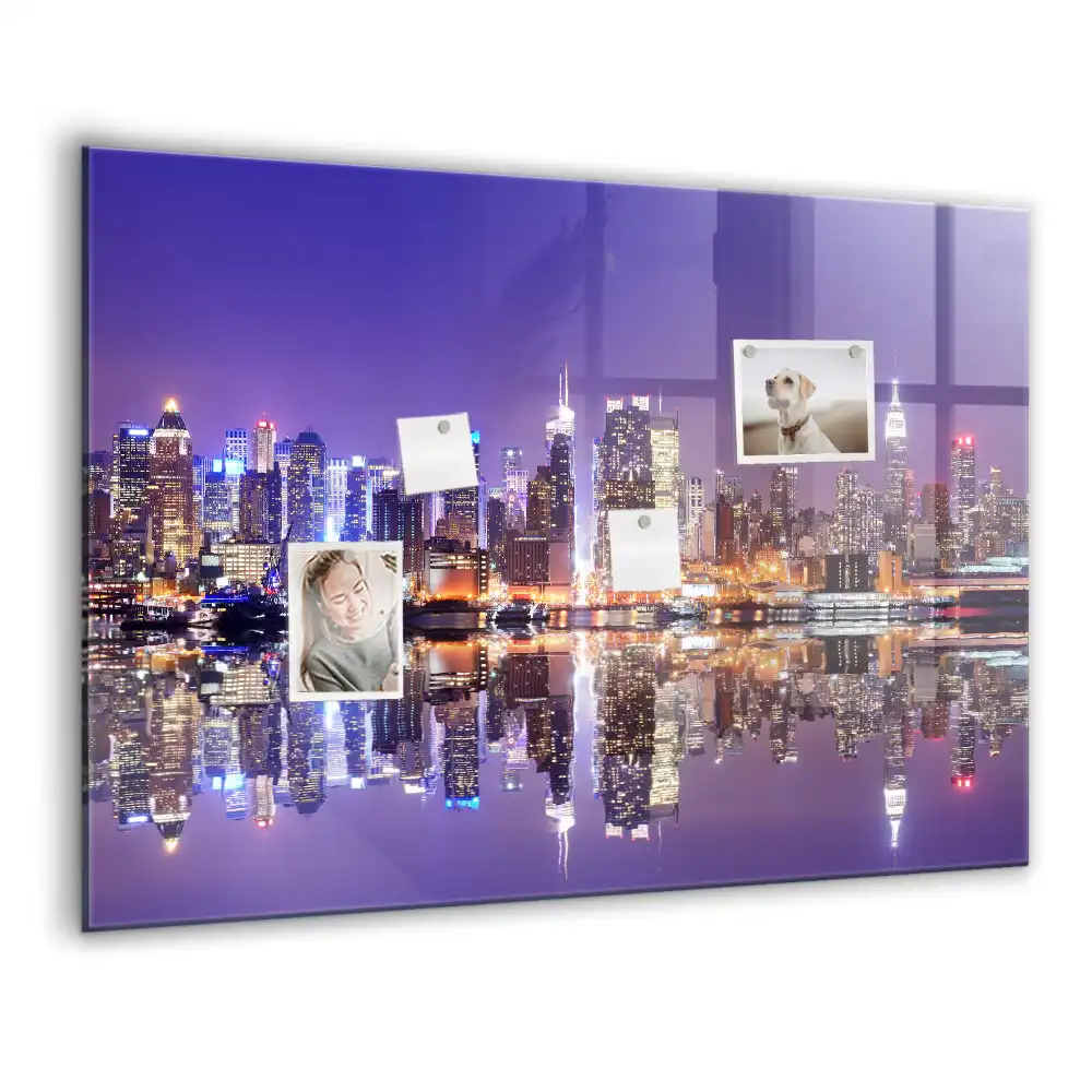 Tablă magnetică cu model New York noaptea