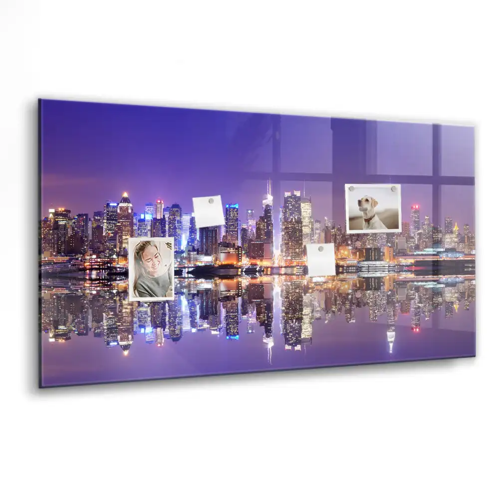 Tablă magnetică cu model New York noaptea