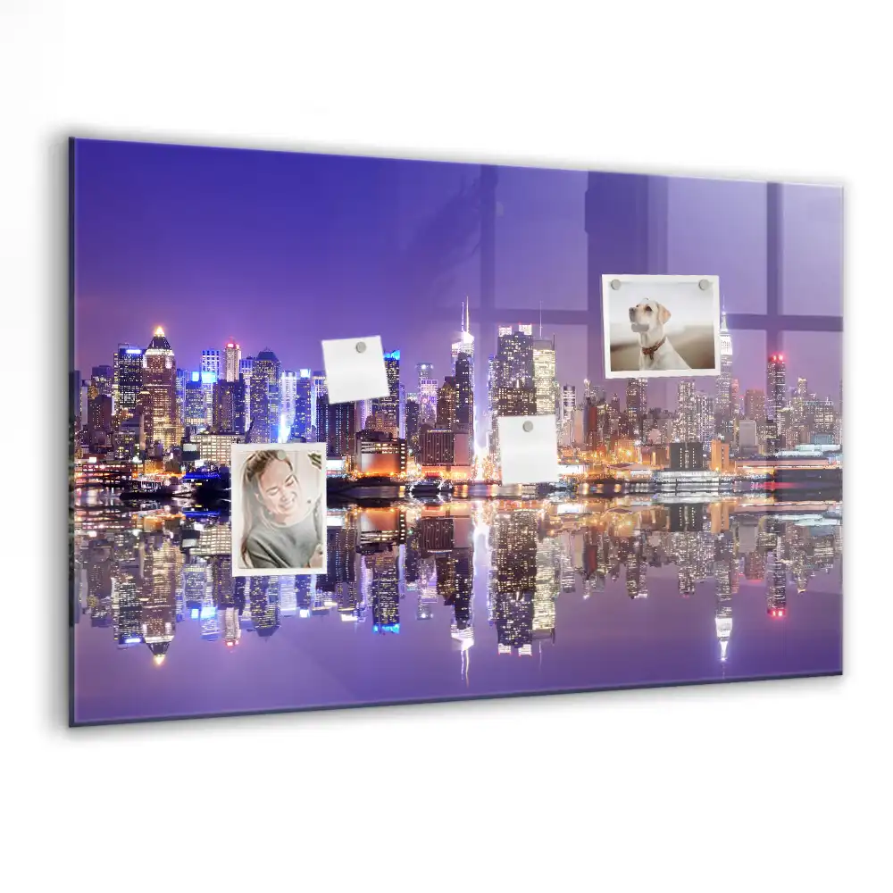Tablă magnetică cu model New York noaptea