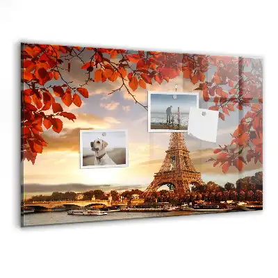 Tablă magnetică din sticlă cu design Turnul Eiffel