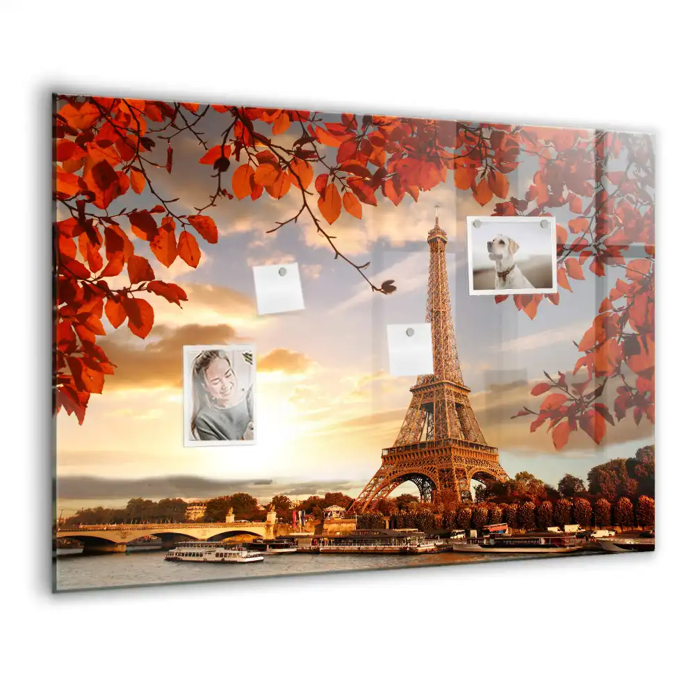 Tablă magnetică din sticlă cu design Turnul Eiffel