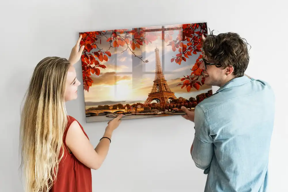 Tablă magnetică din sticlă cu design Turnul Eiffel