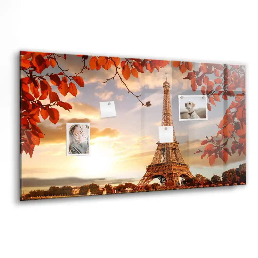 Tablă magnetică din sticlă cu design Turnul Eiffel