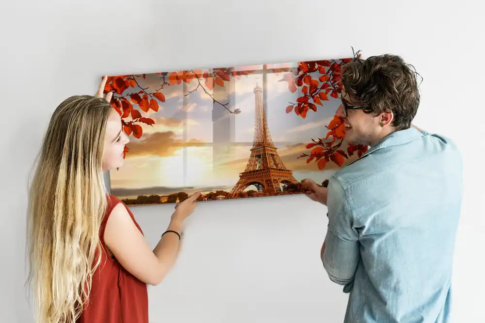 Tablă magnetică din sticlă cu design Turnul Eiffel
