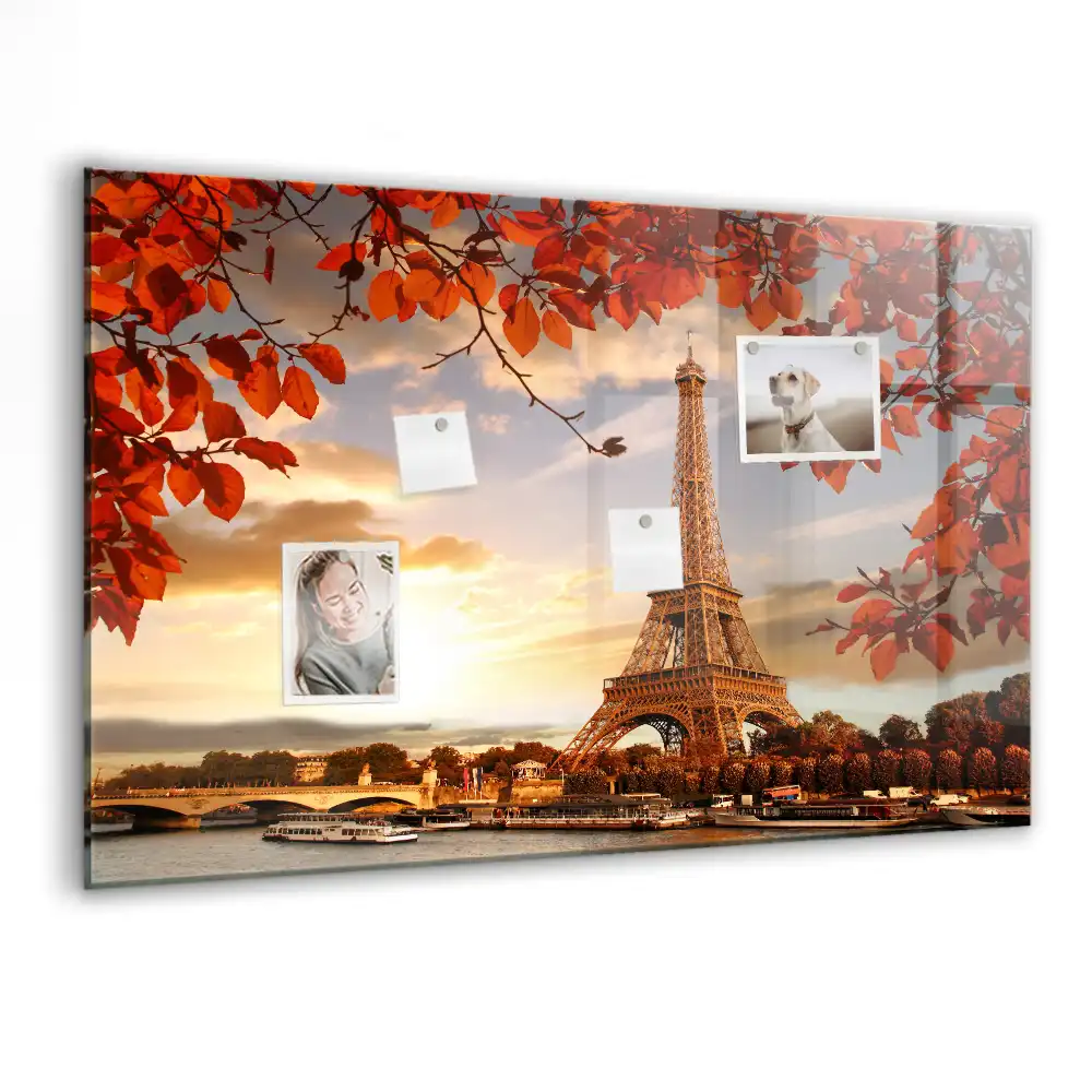 Tablă magnetică din sticlă cu design Turnul Eiffel