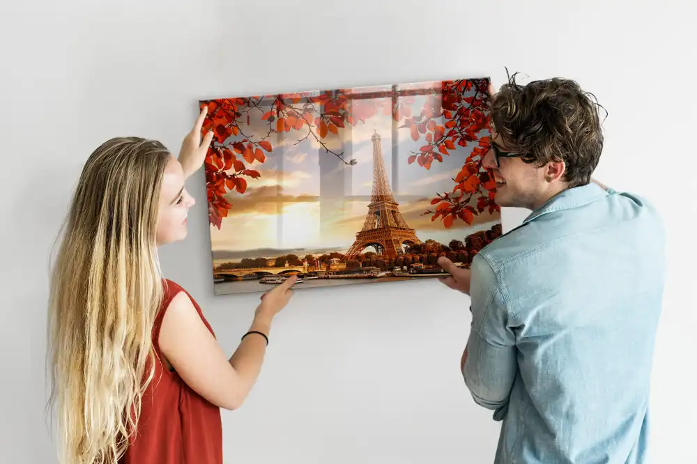 Tablă magnetică din sticlă cu design Turnul Eiffel