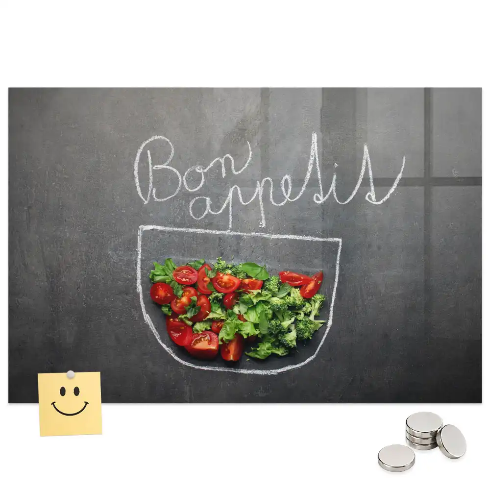Tablă magnetică cu inscripția Bon Appétit
