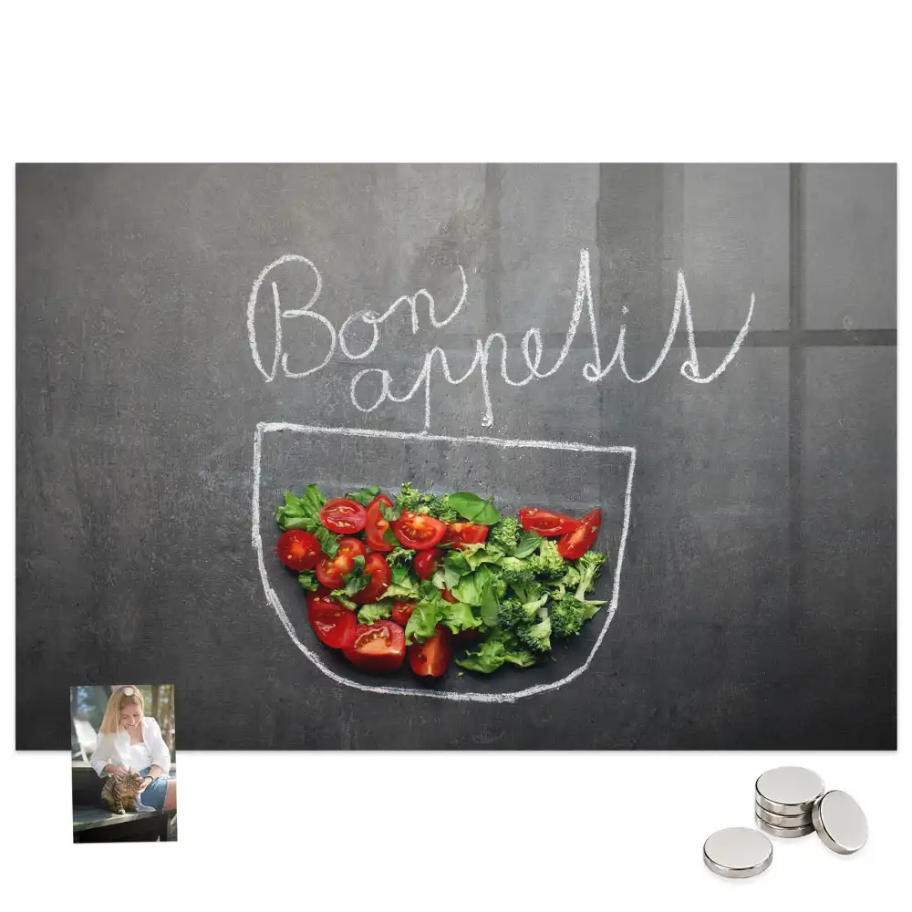 Tablă magnetică cu inscripția Bon Appétit