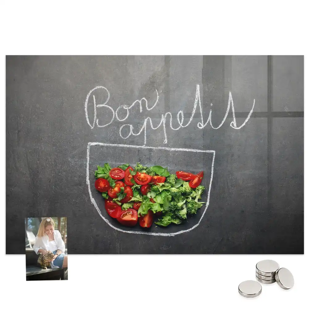 Tablă magnetică cu inscripția Bon Appétit