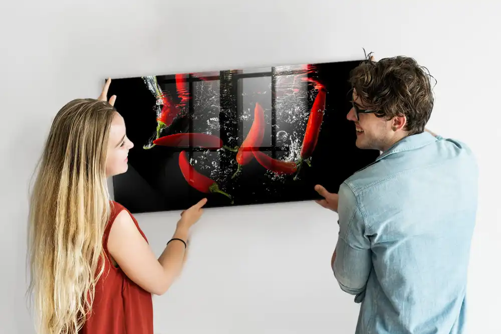 Tablă magnetică cu model ardei în apă