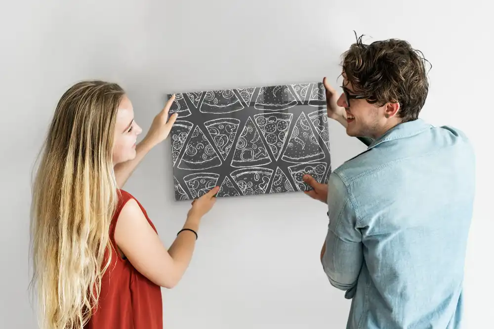 Tablă magnetică din sticlă cu ilustrație de pizza
