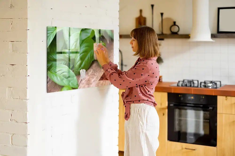 Tablă magnetică pentru magneți, design busuioc verde