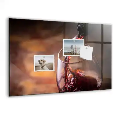 Tablă magnetică din sticlă în formă de pahar de vin