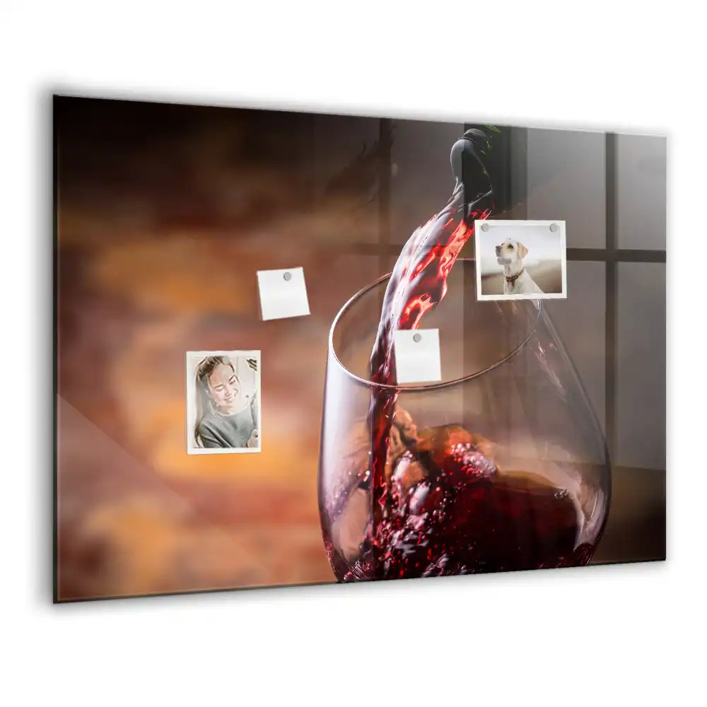 Tablă magnetică din sticlă în formă de pahar de vin