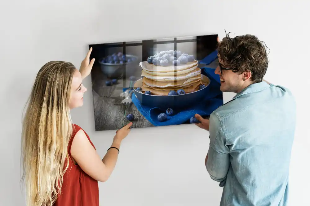 Tablă magnetică din sticlă cu model clătite pufoase