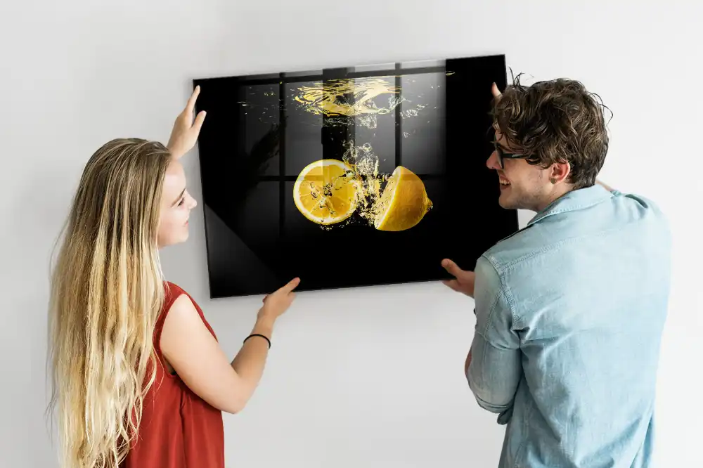 Tablă magnetică cu model de citrice galbene