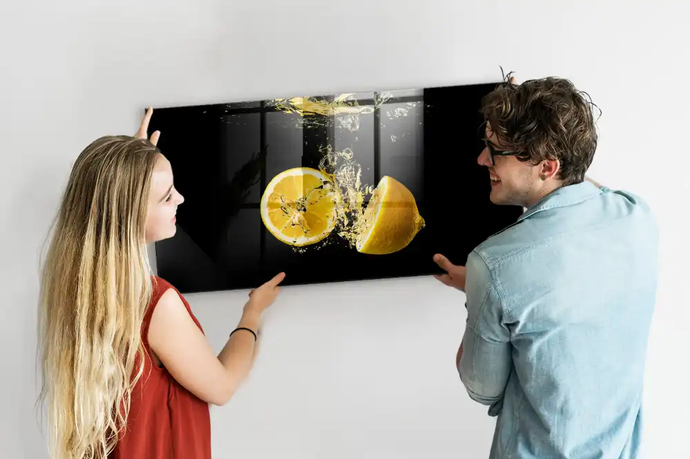 Tablă magnetică cu model de citrice galbene