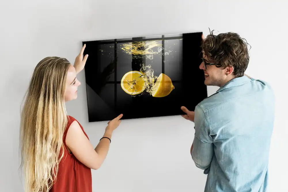 Tablă magnetică cu model de citrice galbene