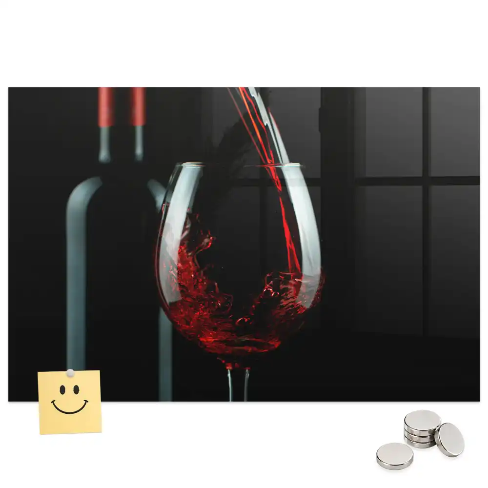Tablă magnetică din sticlă cu design băutură în pahar
