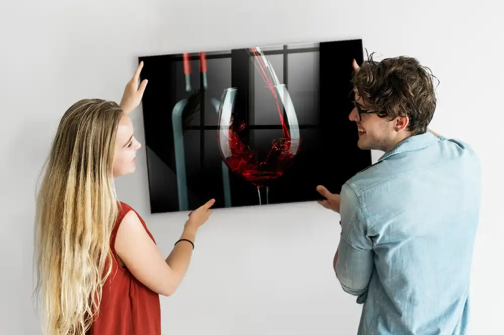 Tablă magnetică din sticlă cu design băutură în pahar