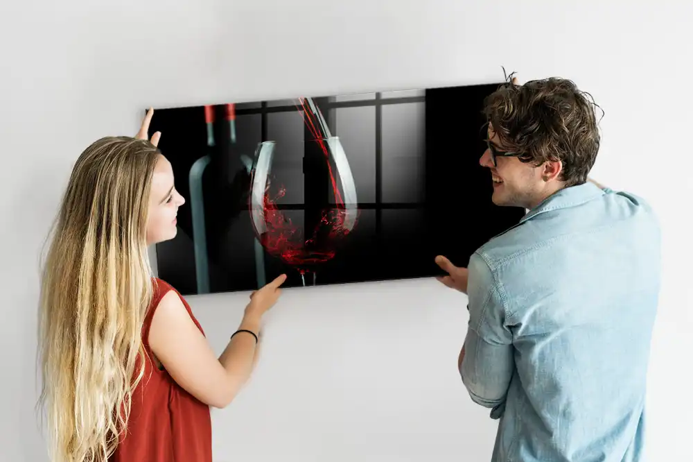 Tablă magnetică din sticlă cu design băutură în pahar