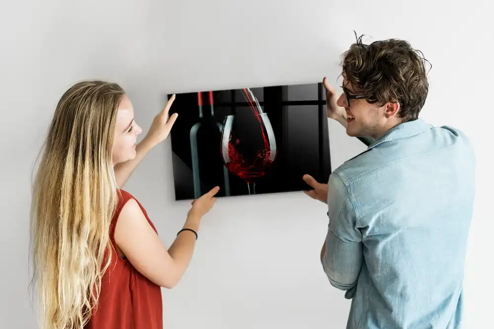 Tablă magnetică din sticlă cu design băutură în pahar