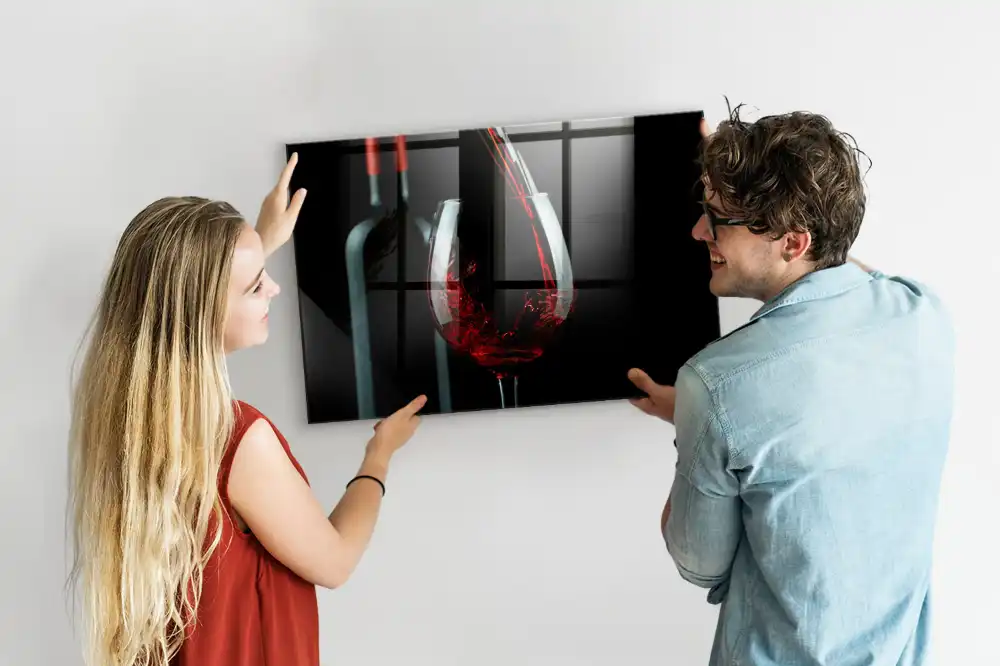Tablă magnetică din sticlă cu design băutură în pahar