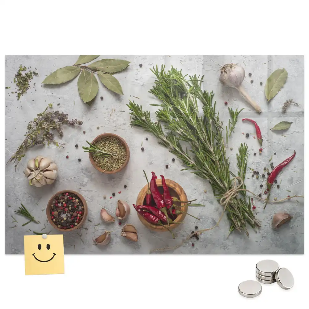 Tablă magnetică pentru magneți cu ierburi aromatice