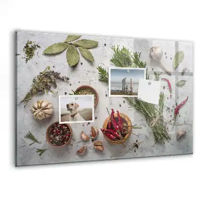 Tablă magnetică pentru magneți cu ierburi aromatice