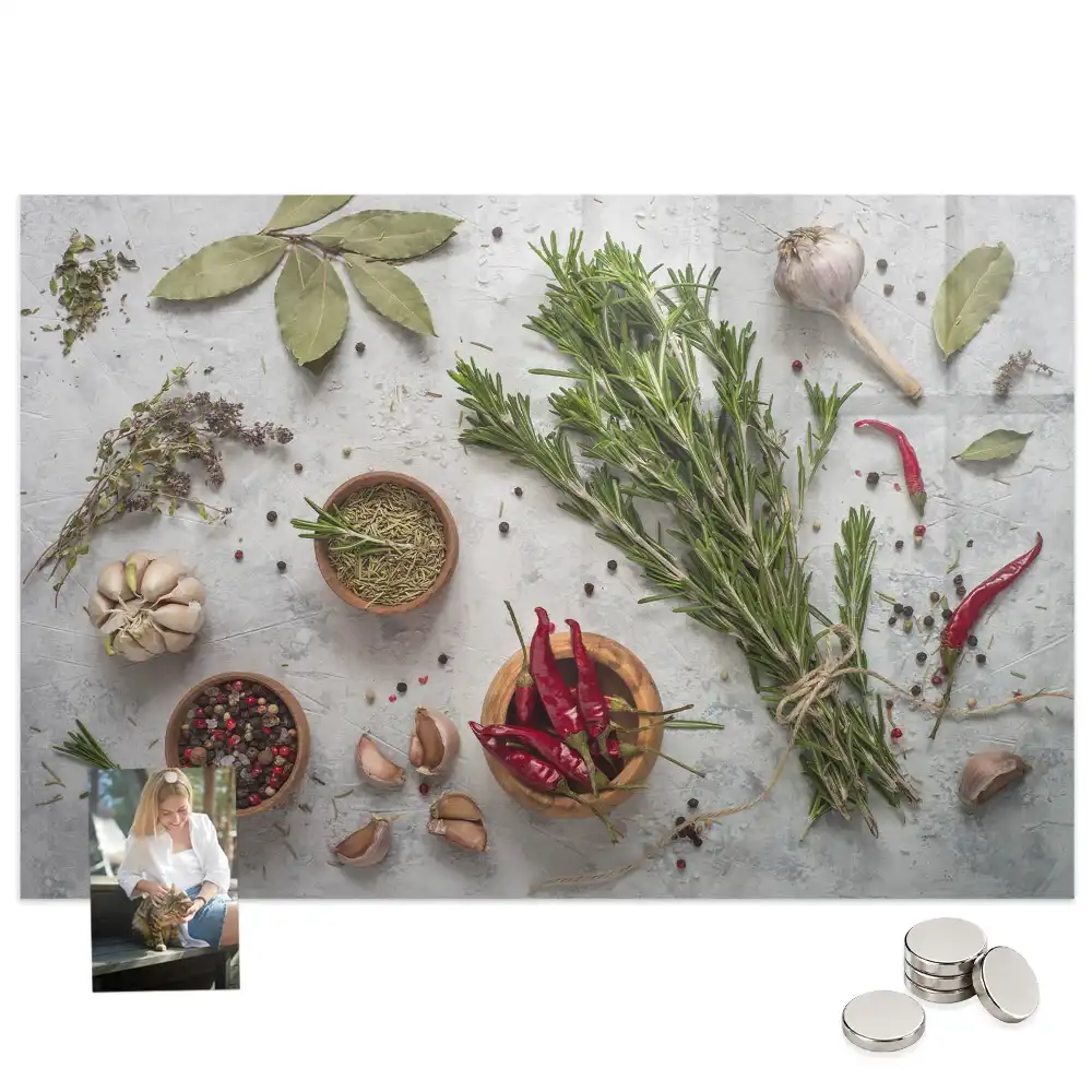 Tablă magnetică pentru magneți cu ierburi aromatice