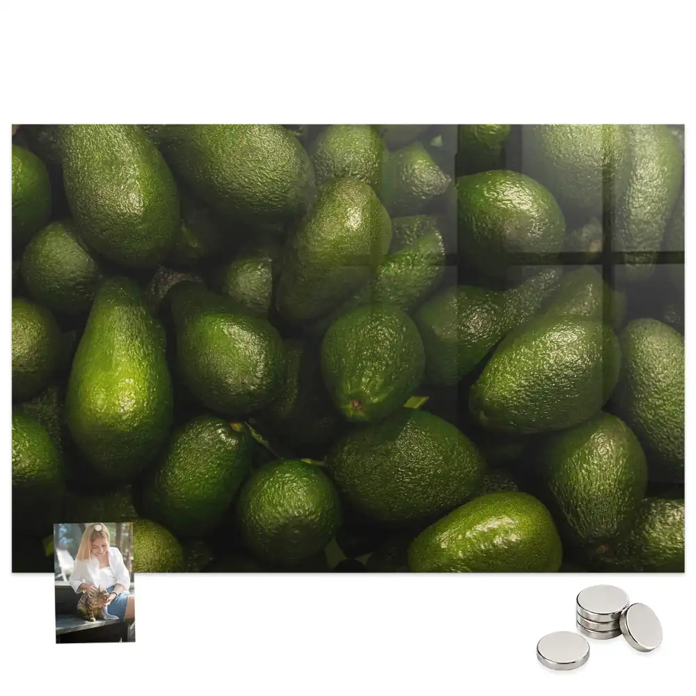 Tablă magnetică din sticlă verde fruct