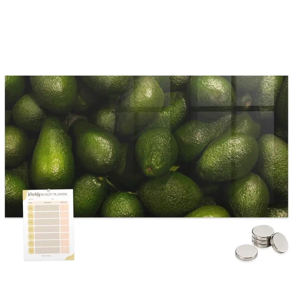 Tablă magnetică din sticlă verde fruct