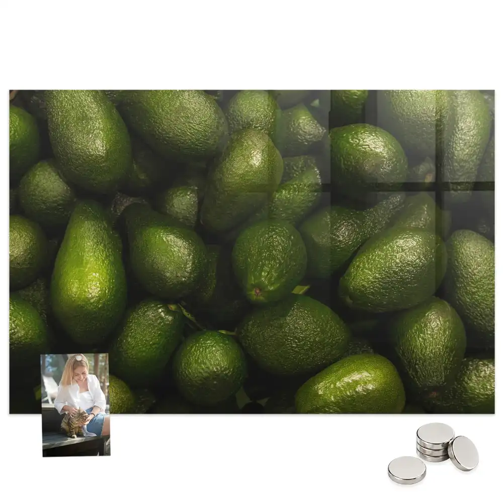 Tablă magnetică din sticlă verde fruct