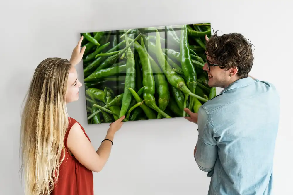 Tablă magnetică din sticlă ardei gras verde