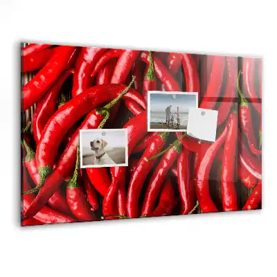 Tablă magnetică pentru magneți cu decor ardei iuți