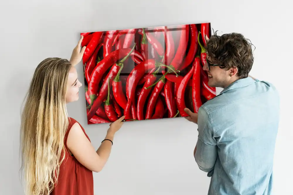 Tablă magnetică pentru magneți cu decor ardei iuți