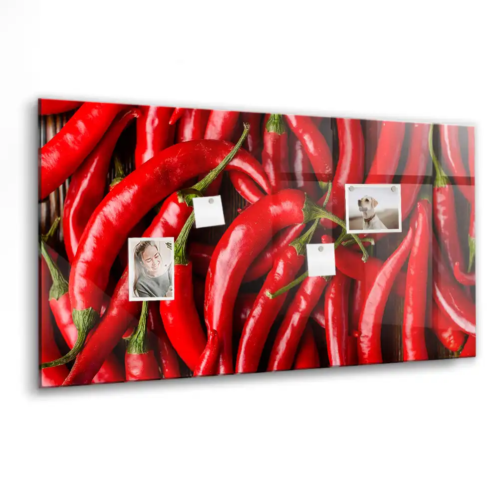Tablă magnetică pentru magneți cu decor ardei iuți