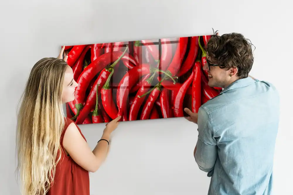 Tablă magnetică pentru magneți cu decor ardei iuți