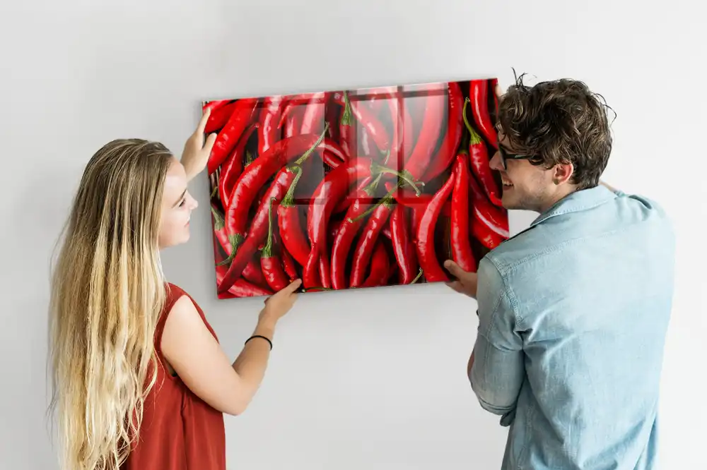 Tablă magnetică pentru magneți cu decor ardei iuți