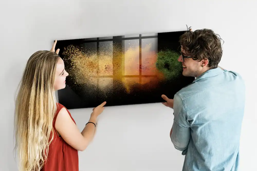 Tablă magnetică din sticlă cu design ierburi presărate