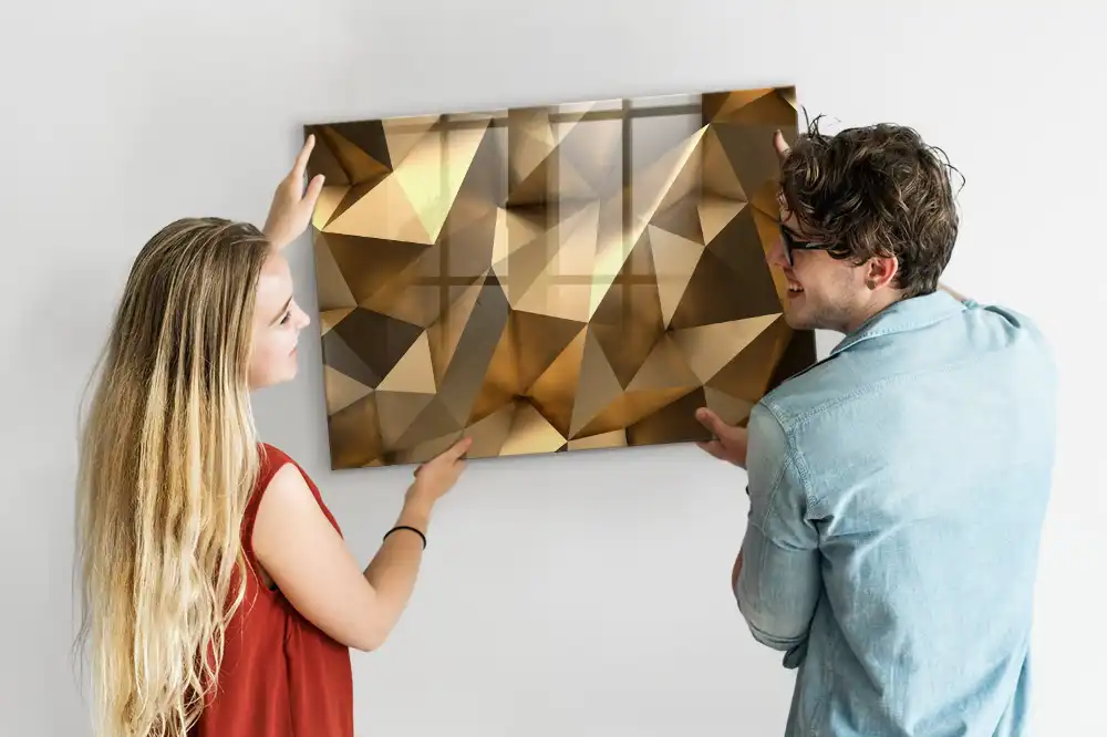 Tablă magnetică cu model de abstracție geometrică