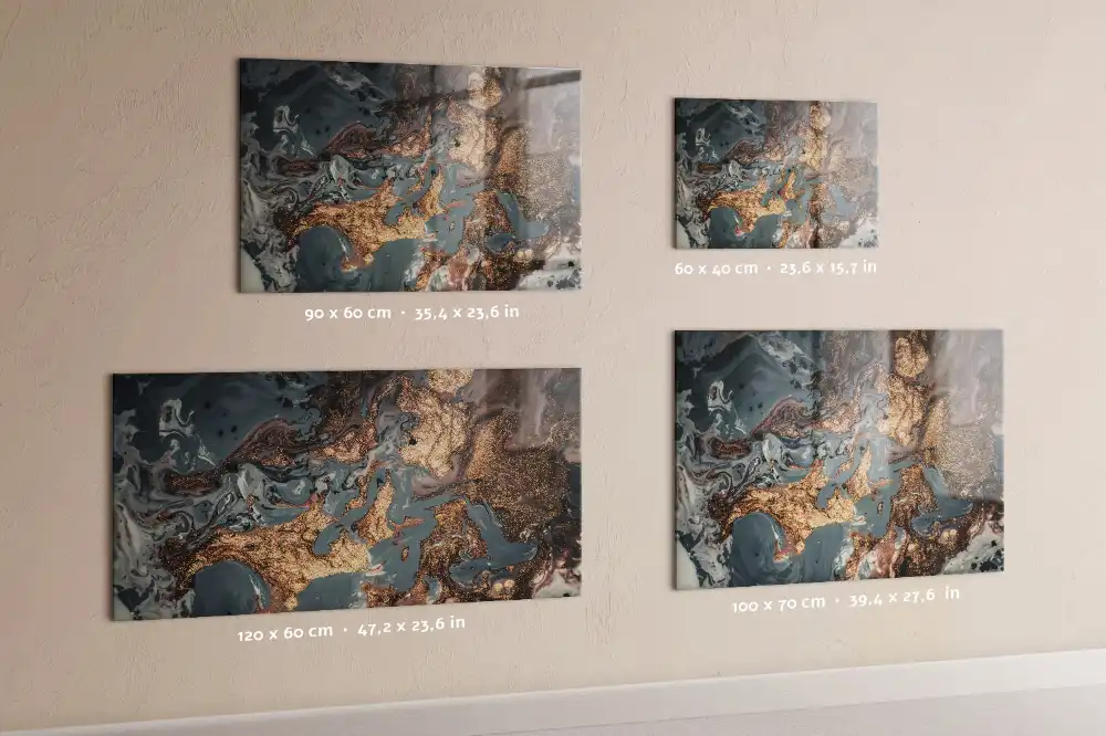Tablă magnetică din sticlă cu aspect de piatră decorativă